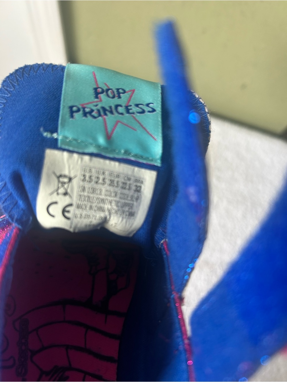 NWT Skechers Twinkle-Toes Girls' Glitter Monster Slip-On Sneakers - Pink & Blue - Picture 12 of 13
